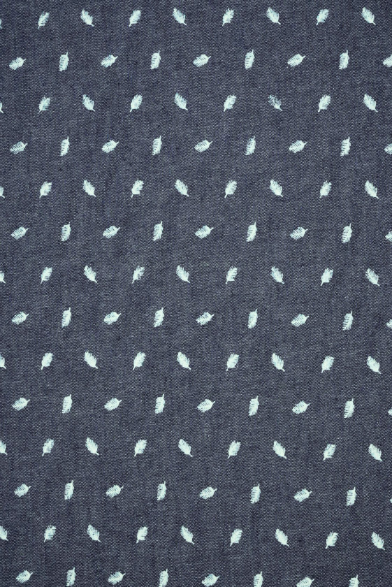 Cotone camicia blu navy con righe a pennellate
