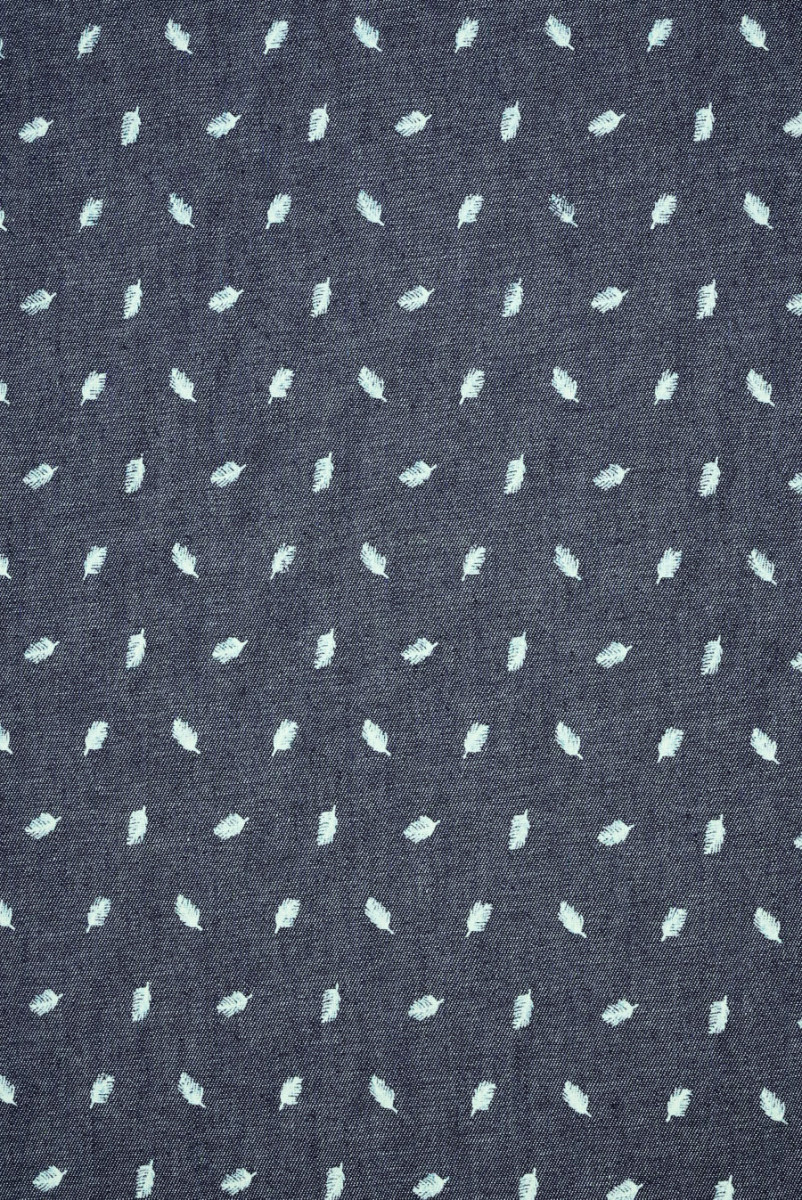 Bawełna koszulowa granatowa w piórka