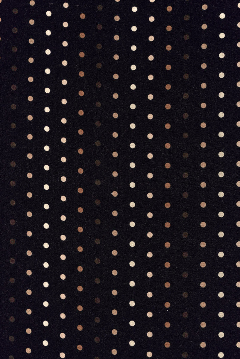 Krepa jedwabna czarna w cieniowane groszki