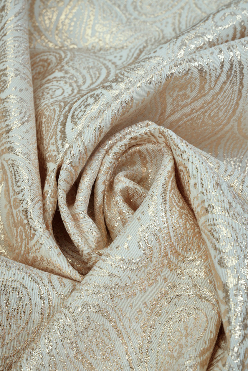 Żakard złoty paisley