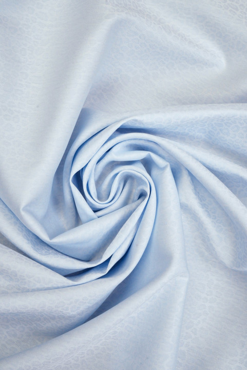 Coton chemisier bleu à motif léopard