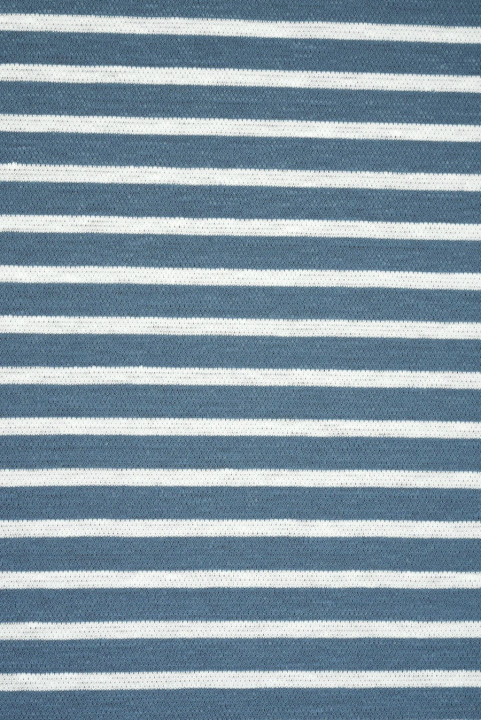 Maille coton-lin à rayures bleues