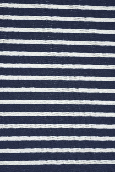 Maille coton-lin à rayures marine