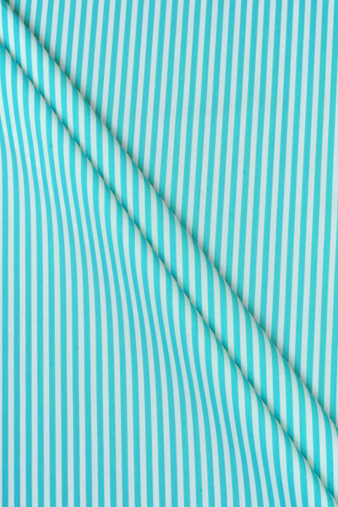 Coton chemisier à rayures turquoise