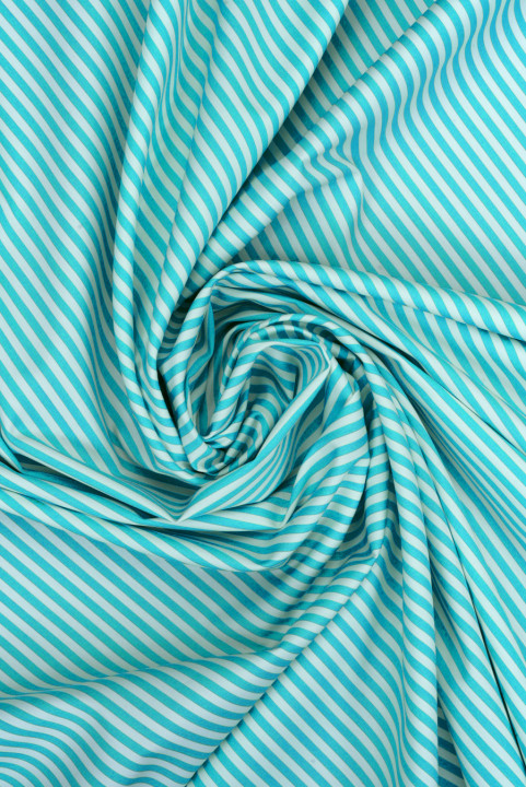 Coton chemisier à rayures turquoise