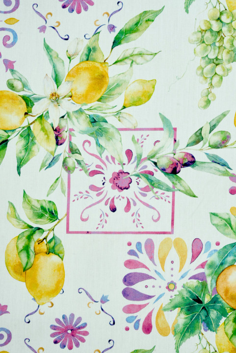 Coton chemisier à citrons et raisins
