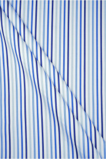 Cotone per camicia a righe blu