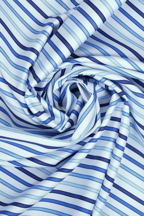 Skjortbomull blå ränder