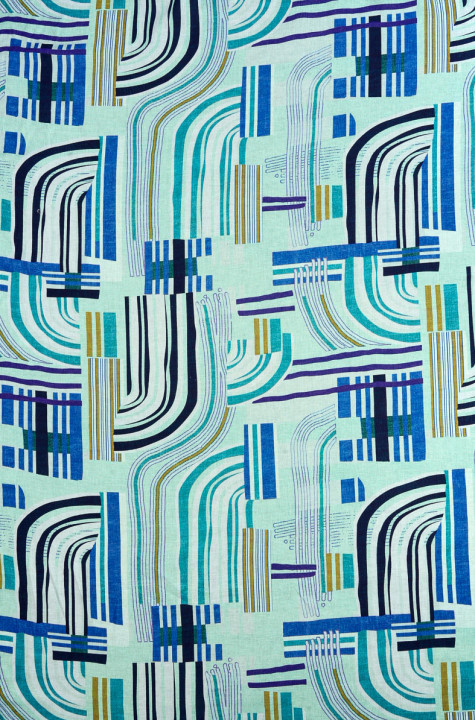 Lin géométrique sur turquoise