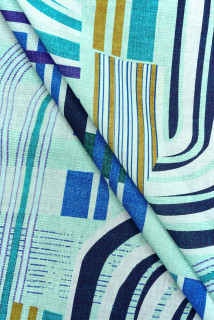 Linen geometric on turquoise