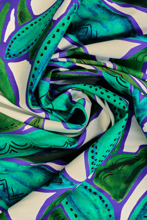Stretch cotton with large leaves