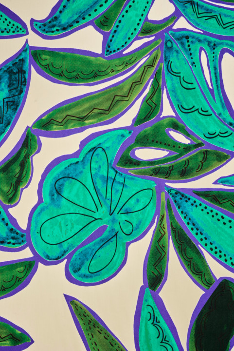 Stretch cotton with large leaves