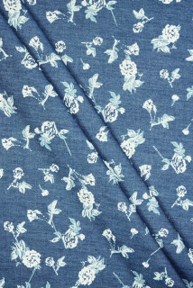 Denim tipo camisa con florecitas blancas