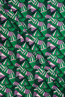 Elastische katoen groene geometrie
