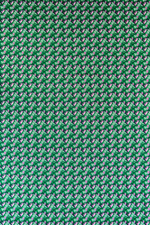Coton stretch géométrie verte