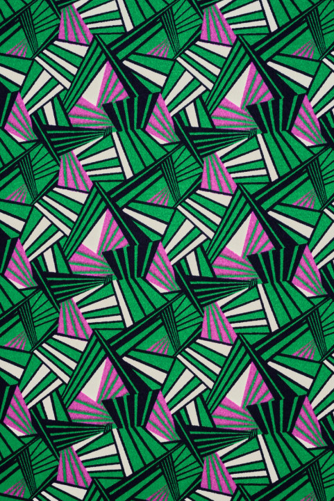 Coton stretch géométrie verte