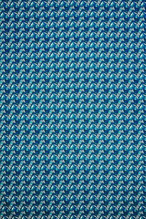Coton stretch géométrie bleue