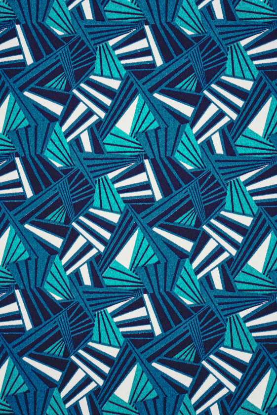Bawełna elastyczna niebieska geometria
