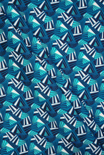 Algodón elástico con geometría azul