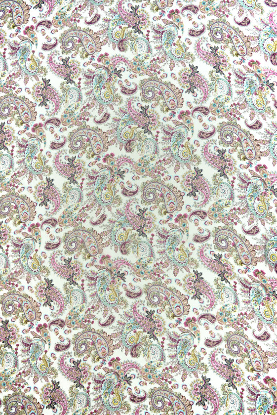 Muślin jedwabno-wiskozowy paisley kolorowy
