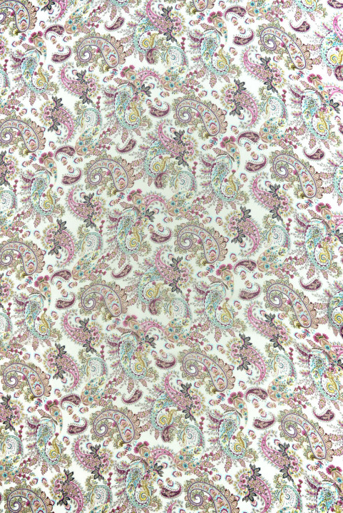 Mousseline viscose-soie paisley coloré