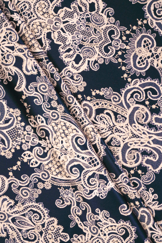 Satyna jedwabna ornamenty