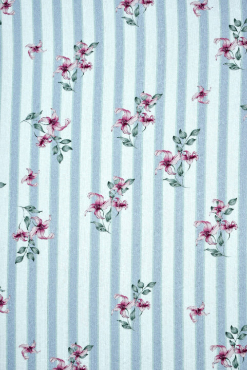 Viscose rayée à fleurs