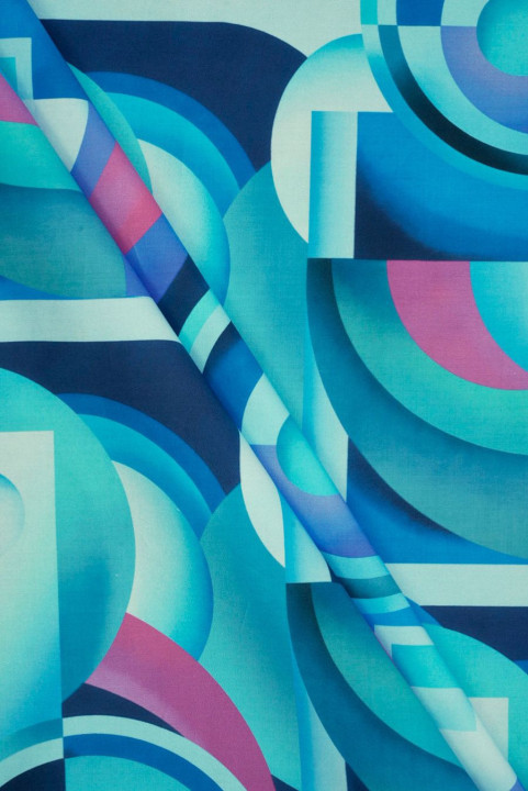 Marškinių medvilnė didelė geometrinė raštai