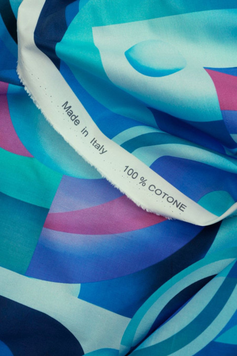Coton chemisier grande géométrie