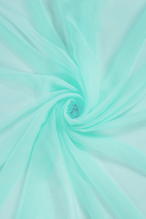 Chiffon de soie froissé turquoise PROMOTION