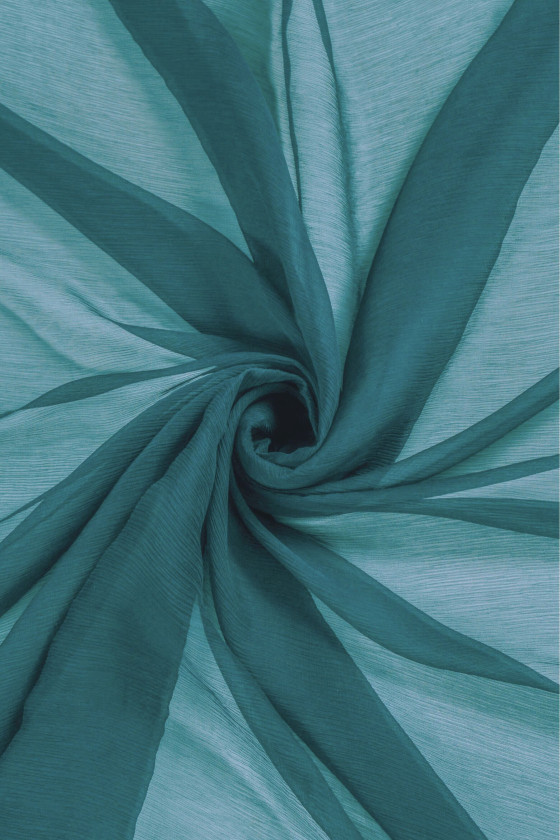 Chiffon de soie froissé couleur marine avec gris KUPONS