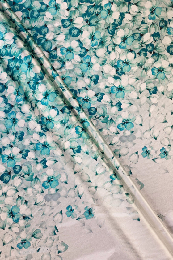 Silk satin with floral print