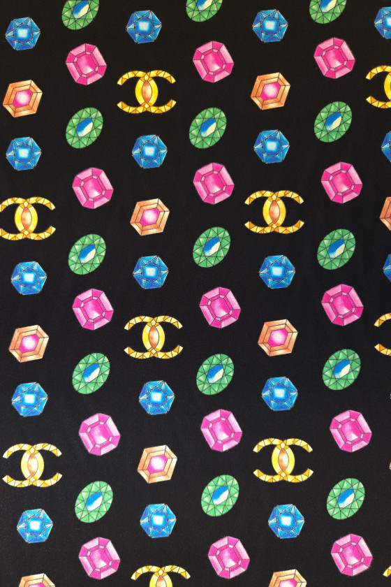 Satină de mătase semnată neagră