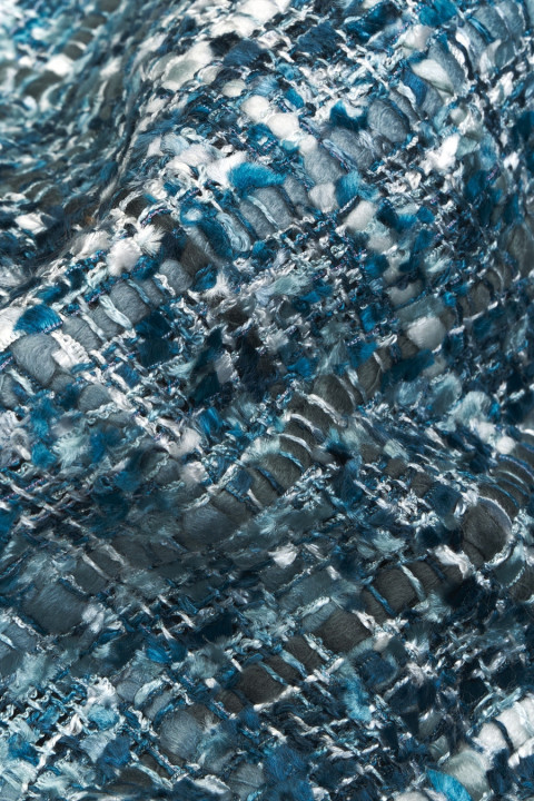 Chanel-style fabric in sea blue