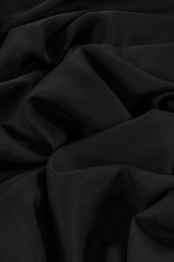 Leinen natur OLGA – schwarz KUPON 160 cm