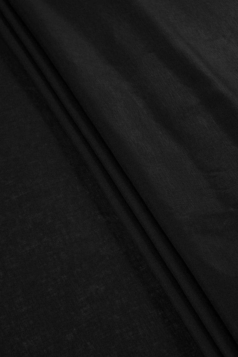 Len naturalny OLGA - svart KUPON 160 cm