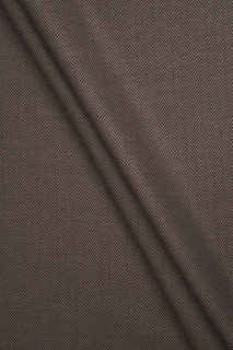 Lână pentru costume maro cu model chevron