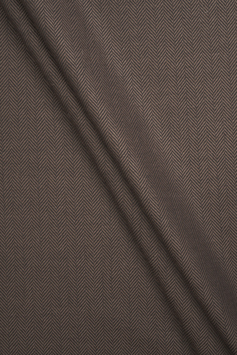 Laine pour costume brun à chevrons