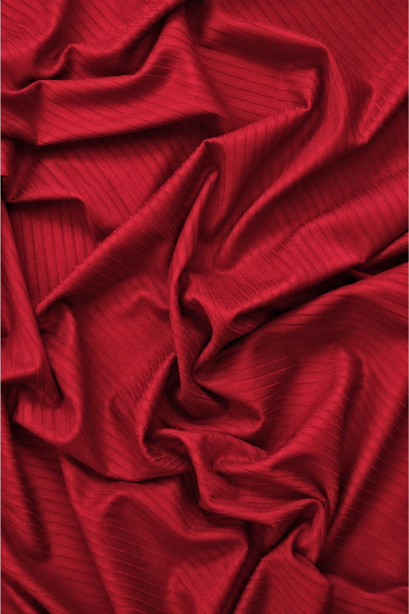Maglia lavorata a coste in cotone rosso scuro