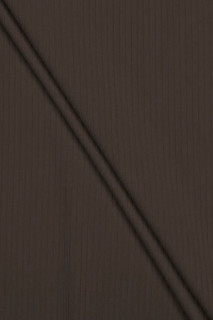 Ribstrikket bomuldsjersey mørk chokolade