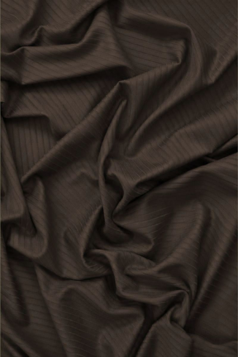 Maglia lavorata a coste in cotone cioccolato fondente