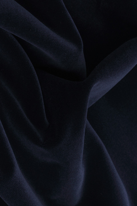 Cotton velour (velvet) ink blue