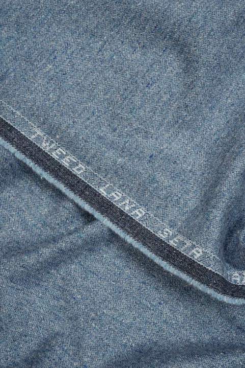 Lana da abito tweed azzurro