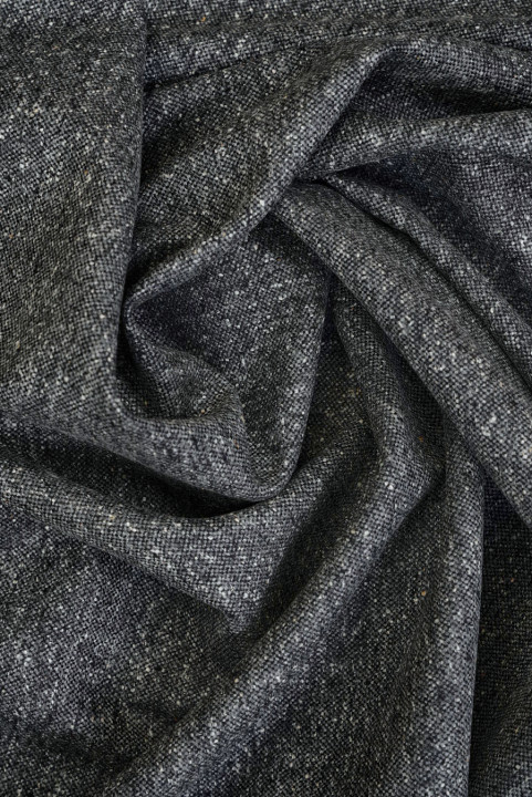 Wool suiting el. tweed gray