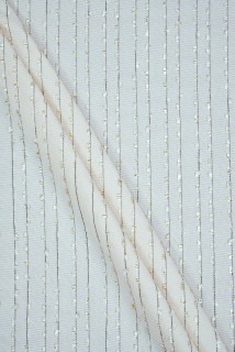 Jacquardstoff mit Fransen - Beige