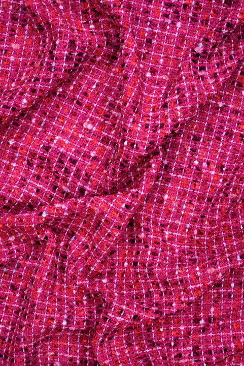 Tissu style Chanel rose foncé
