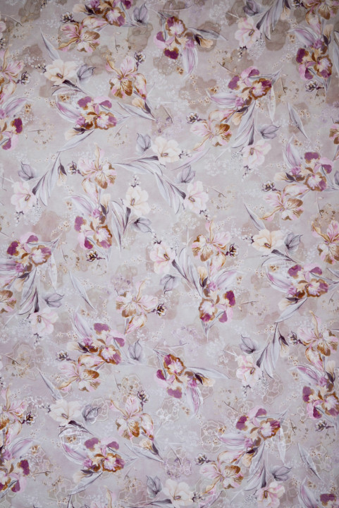 Plonas devoré šilkas su gėlėmis