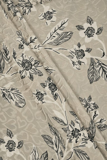Soie mélangée viscose jacquard à fleurs