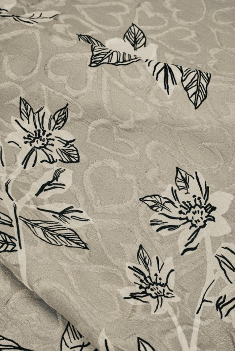 Mătase cu viscoză, jacquard cu motive florale