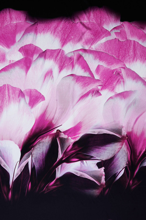 Satyna jedwabna w kwiaty KUPON 130cm